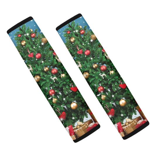 Christmas Tree And Snow Print Car Seat Belt Covers
