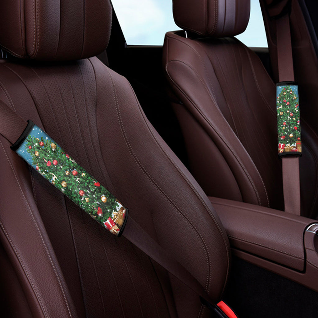 Christmas Tree And Snow Print Car Seat Belt Covers