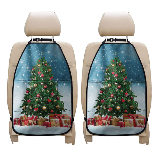 Christmas Tree And Snow Print Car Seat Organizers