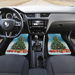 Christmas Tree And Snow Print Front and Back Car Floor Mats