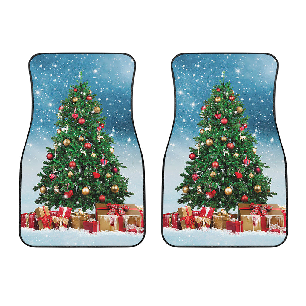 Christmas Tree And Snow Print Front Car Floor Mats