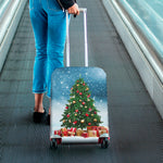 Christmas Tree And Snow Print Luggage Cover