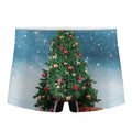 Christmas Tree And Snow Print Men's Boxer Briefs
