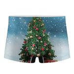 Christmas Tree And Snow Print Men's Boxer Briefs