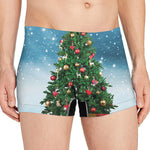 Christmas Tree And Snow Print Men's Boxer Briefs