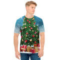 Christmas Tree And Snow Print Men's T-Shirt