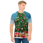 Christmas Tree And Snow Print Men's T-Shirt