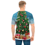 Christmas Tree And Snow Print Men's T-Shirt
