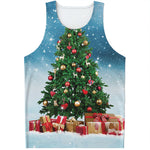 Christmas Tree And Snow Print Men's Tank Top