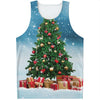 Christmas Tree And Snow Print Men's Tank Top