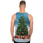 Christmas Tree And Snow Print Men's Tank Top