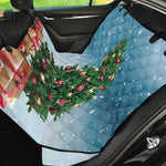 Christmas Tree And Snow Print Pet Car Back Seat Cover