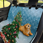 Christmas Tree And Snow Print Pet Car Back Seat Cover