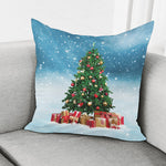 Christmas Tree And Snow Print Pillow Cover