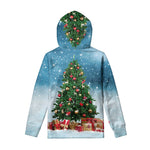 Christmas Tree And Snow Print Pullover Hoodie
