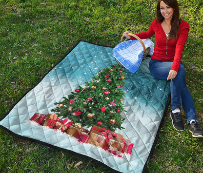 Christmas Tree And Snow Print Quilt