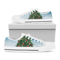 Christmas Tree And Snow Print White Low Top Sneakers
