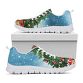 Christmas Tree And Snow Print White Running Shoes