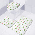 Christmas Tree And Star Pattern Print 3 Piece Bath Mat Set