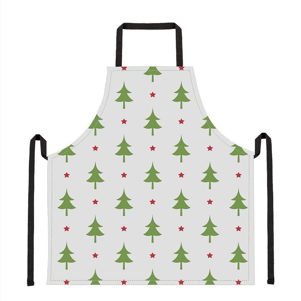 Christmas Tree And Star Pattern Print Apron