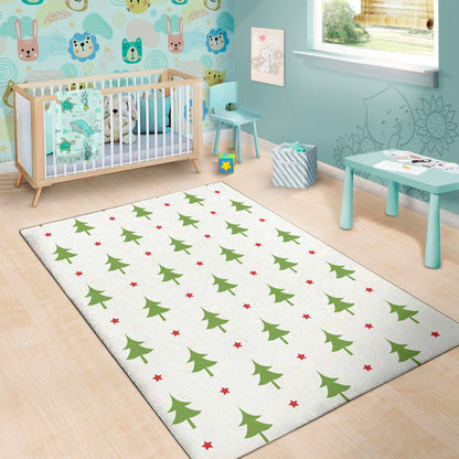 Christmas Tree And Star Pattern Print Area Rug