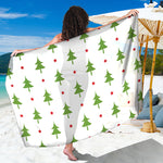 Christmas Tree And Star Pattern Print Beach Sarong Wrap