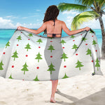 Christmas Tree And Star Pattern Print Beach Sarong Wrap