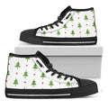Christmas Tree And Star Pattern Print Black High Top Sneakers