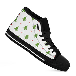 Christmas Tree And Star Pattern Print Black High Top Shoes