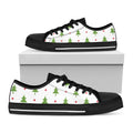 Christmas Tree And Star Pattern Print Black Low Top Sneakers