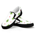 Christmas Tree And Star Pattern Print Black Slip On Sneakers