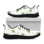 Christmas Tree And Star Pattern Print Black Sneakers