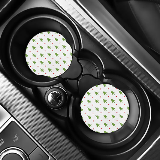 Christmas Tree And Star Pattern Print Car Coasters