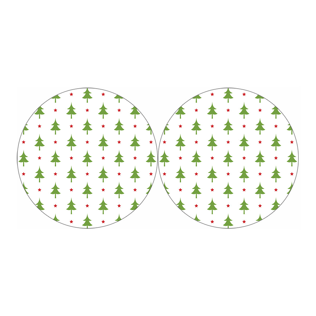 Christmas Tree And Star Pattern Print Car Coasters