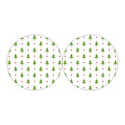 Christmas Tree And Star Pattern Print Car Coasters