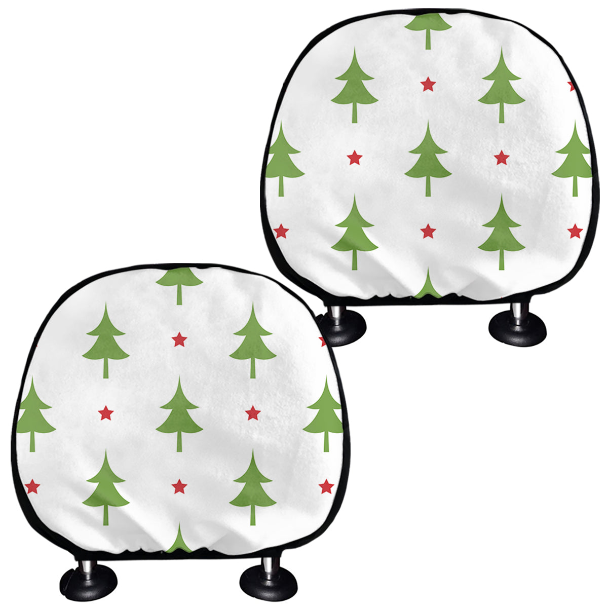 Christmas Tree And Star Pattern Print Car Headrest Covers