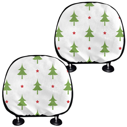 Christmas Tree And Star Pattern Print Car Headrest Covers