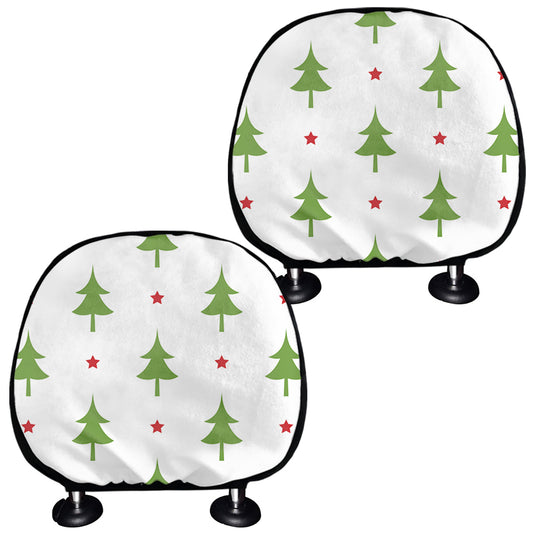 Christmas Tree And Star Pattern Print Car Headrest Covers