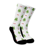 Christmas Tree And Star Pattern Print Crew Socks