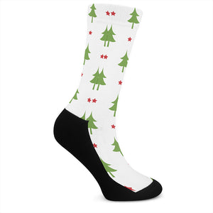 Christmas Tree And Star Pattern Print Crew Socks