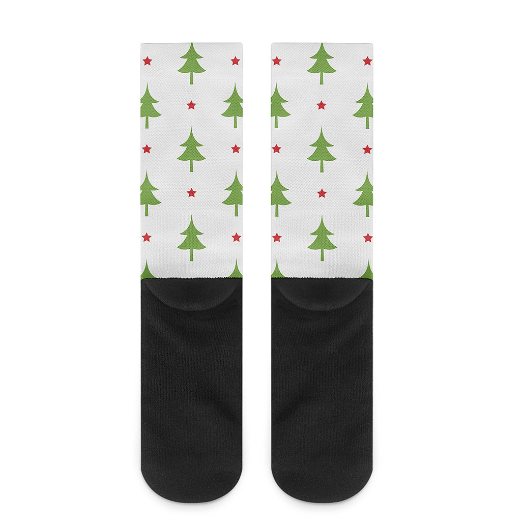 Christmas Tree And Star Pattern Print Crew Socks