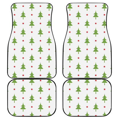 Christmas Tree And Star Pattern Print Front and Back Car Floor Mats