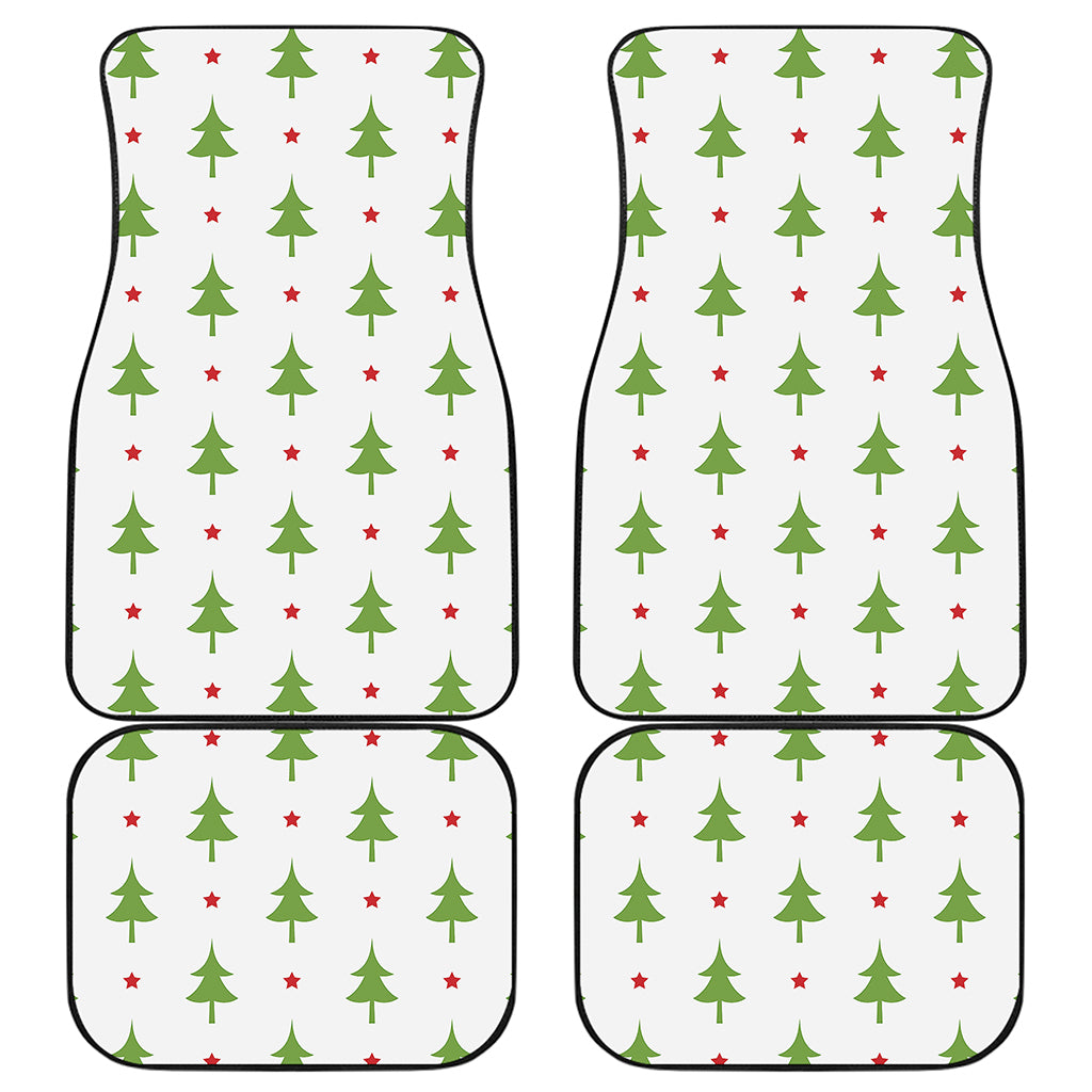 Christmas Tree And Star Pattern Print Front and Back Car Floor Mats