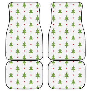 Christmas Tree And Star Pattern Print Front and Back Car Floor Mats