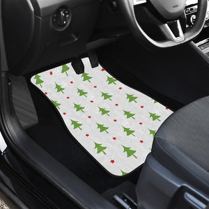 Christmas Tree And Star Pattern Print Front and Back Car Floor Mats