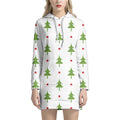 Christmas Tree And Star Pattern Print Pullover Hoodie Dress