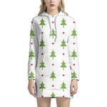 Christmas Tree And Star Pattern Print Hoodie Dress