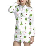 Christmas Tree And Star Pattern Print Hoodie Dress