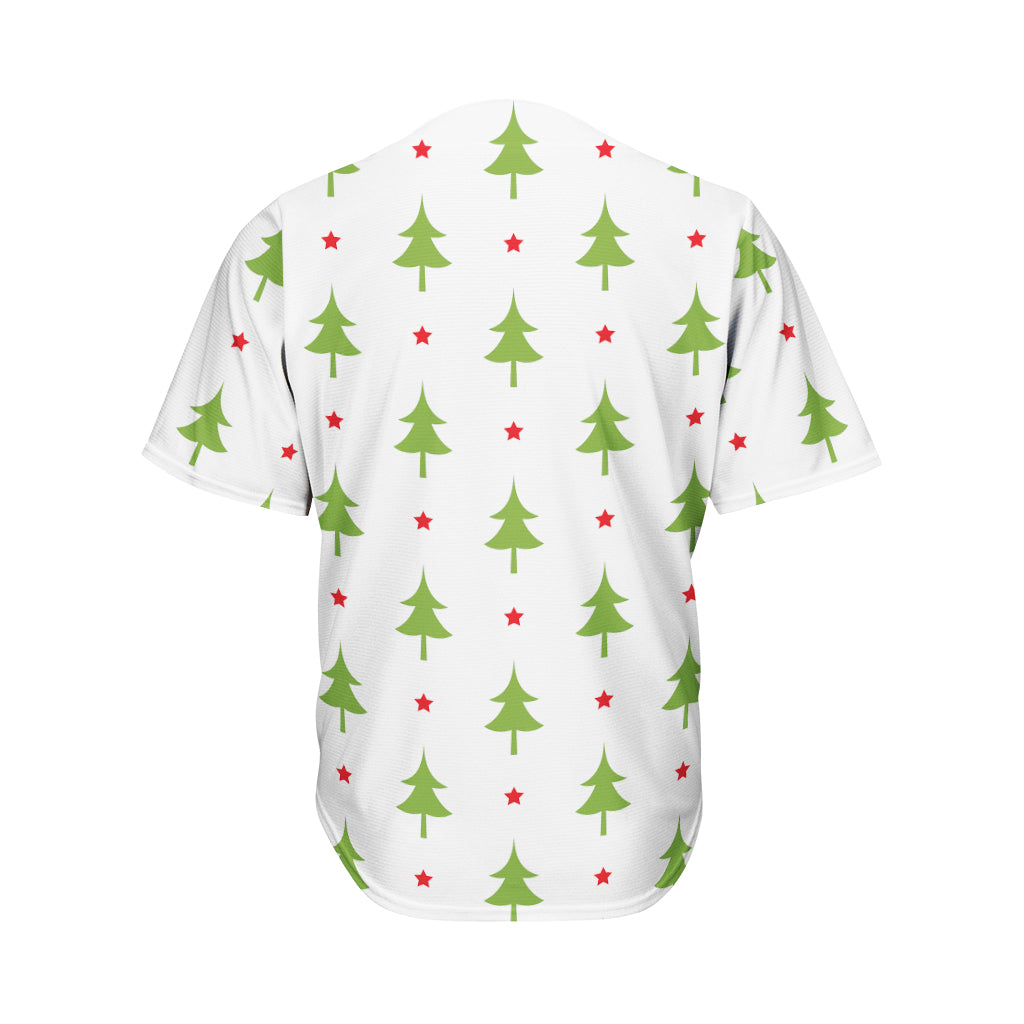 Christmas Tree And Star Pattern Print Men's Baseball Jersey