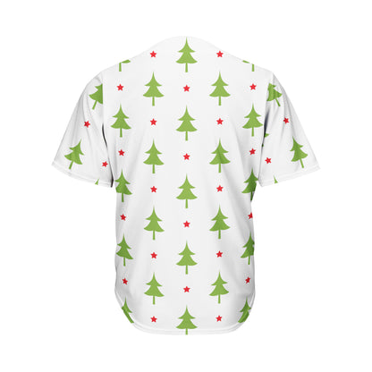 Christmas Tree And Star Pattern Print Men's Baseball Jersey